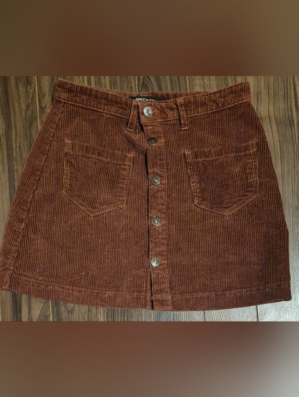 ONLY Amazing High Waist Corduroy Button Front Mini Skirt S